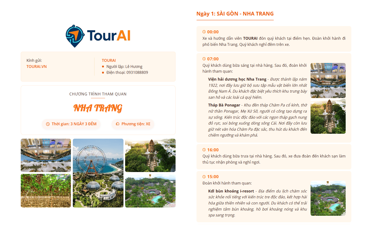 Thiết Kế Tour Với AI